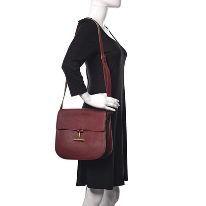 Tom Ford Calfskin Large T Clasp Tara Crossbody Bag Cabernet 2 of 13