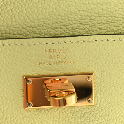 Hermes Chevre Mysore Kelly Pocket Compact Wallet Jaune Bourgeon 7 of 8