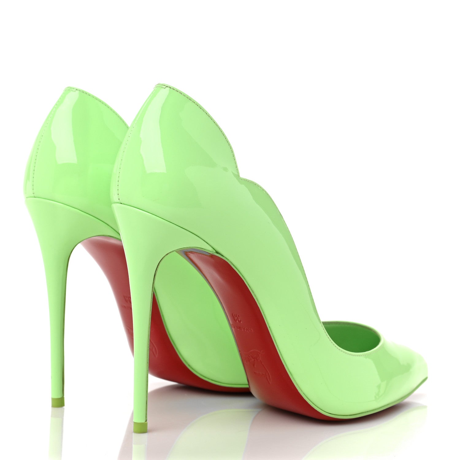 Christian Louboutin Patent Hot Chick 100 Pumps 38 Tropique 4 of 8