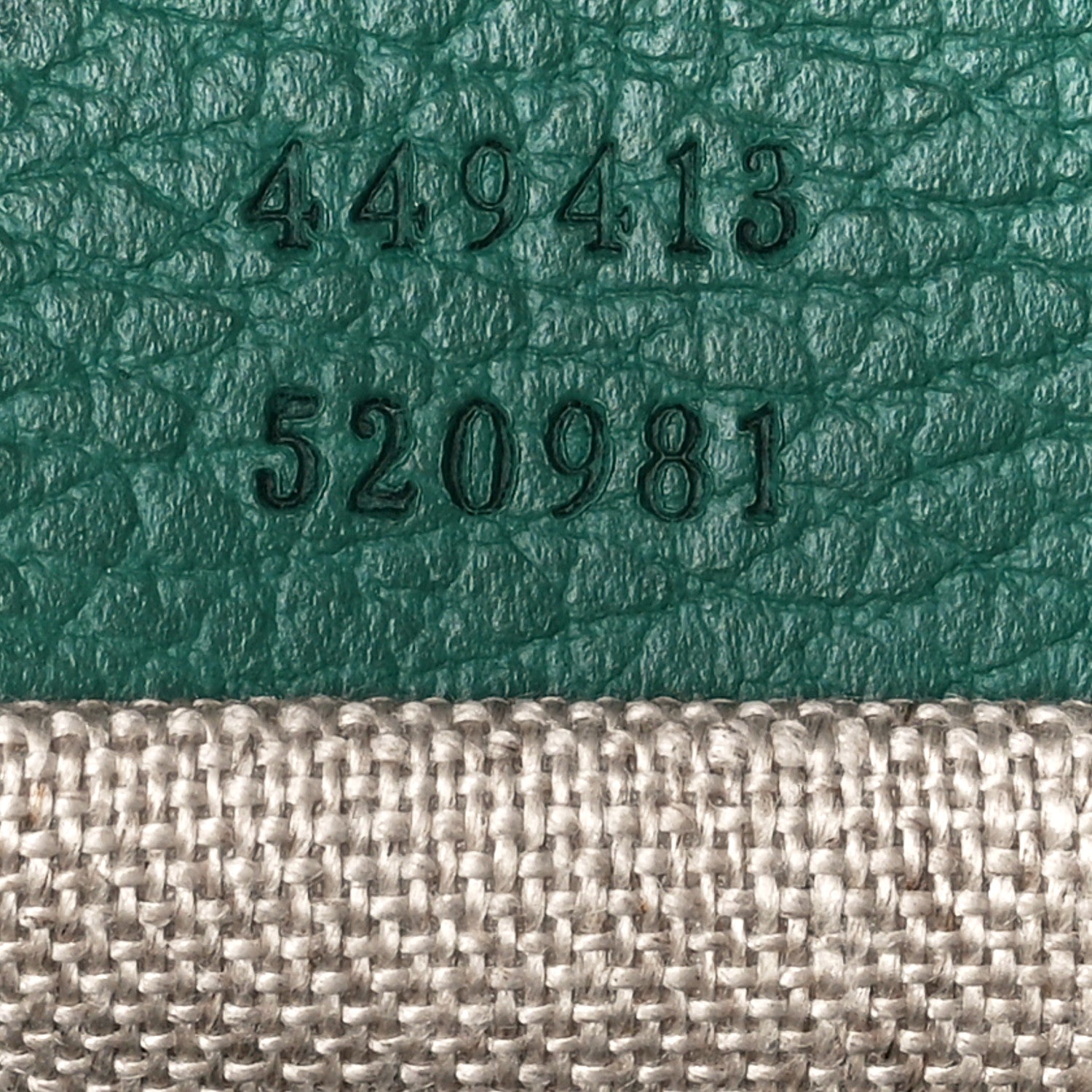 Gucci Monogram Dollar Calfskin Mini Bree Messenger Bag Beige Ebony Emerald 7 of 13