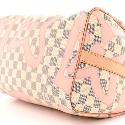 Louis Vuitton Damier Azur Tahitienne Speedy Bandouliere 30 Rose Ballerine 10 of 11
