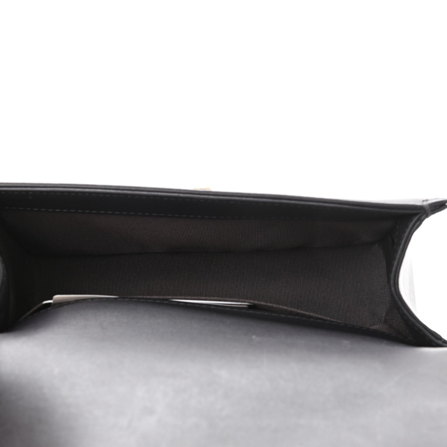 Calfskin Quilted Small Boy Flap Dark Grey