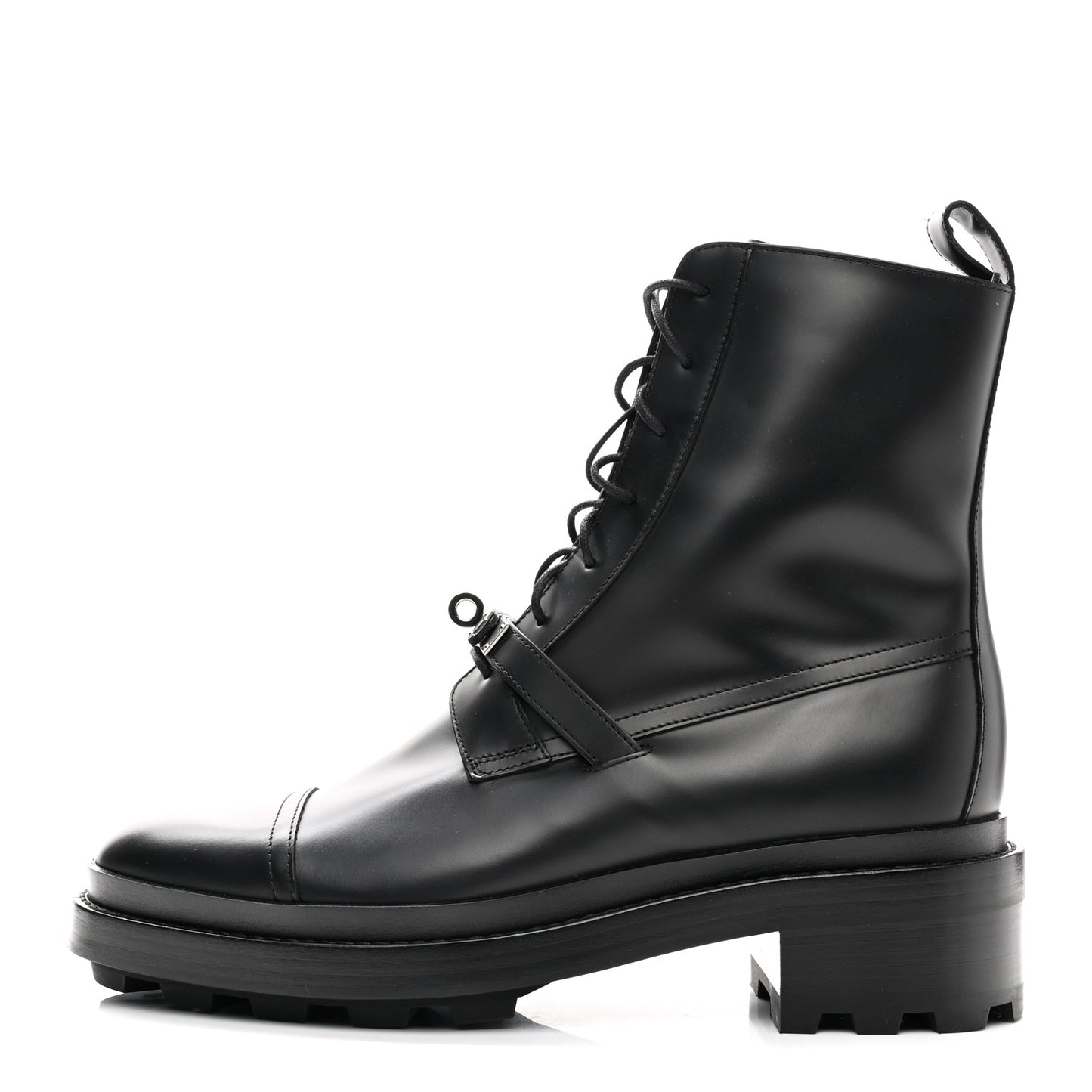 Glossed Calfskin Funk Ankle Boots 41 Black