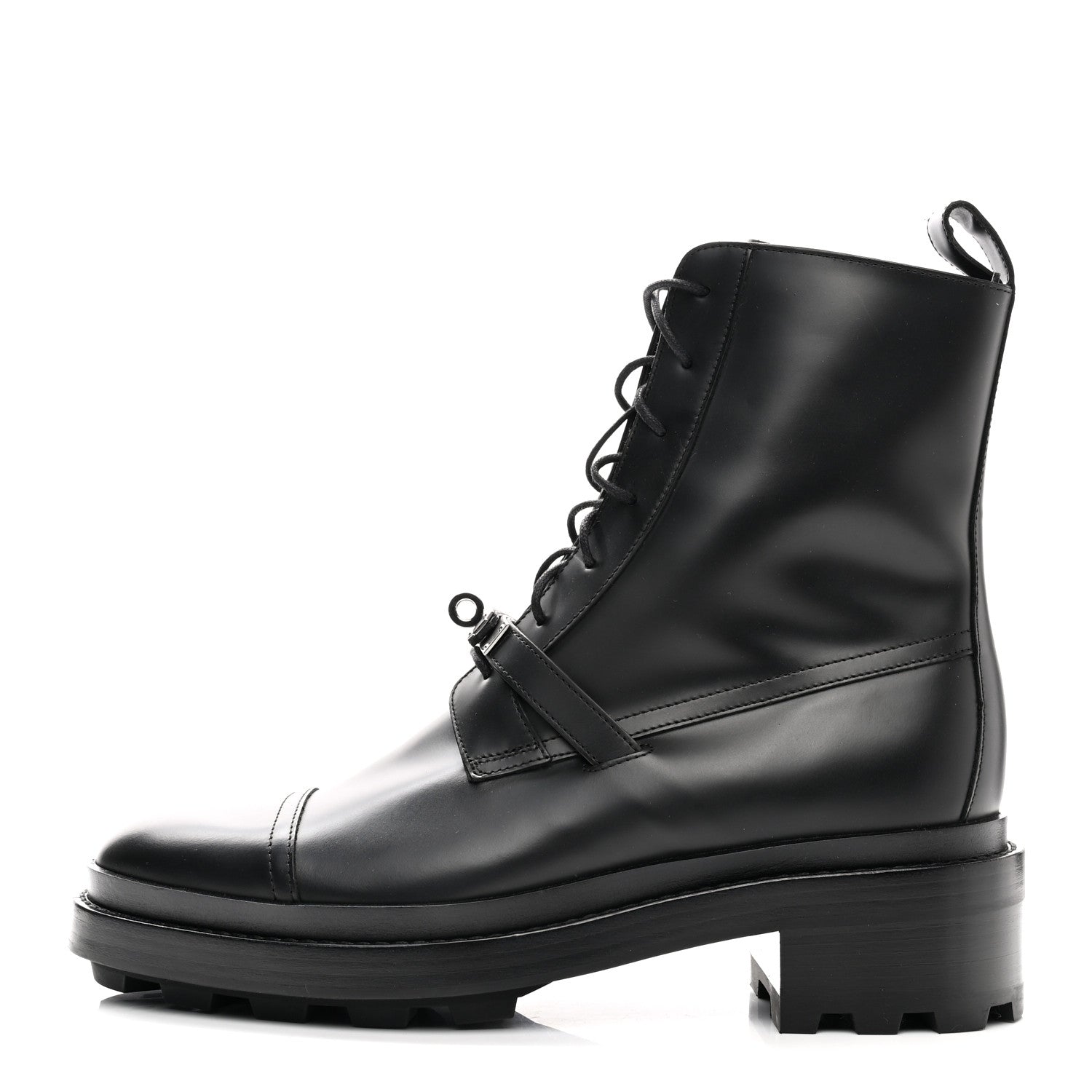 Hermes Glossed Calfskin Funk Ankle Boots 41 Black 1 of 10