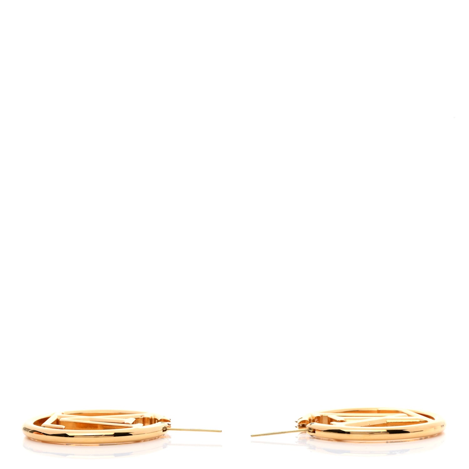 Louis Vuitton Metal Louise Hoop Earrings Gold 3 of 6