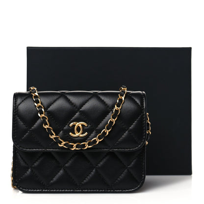 Chanel Lambskin Quilted Pearl Crush Clutch With Chain Black 12 of 12