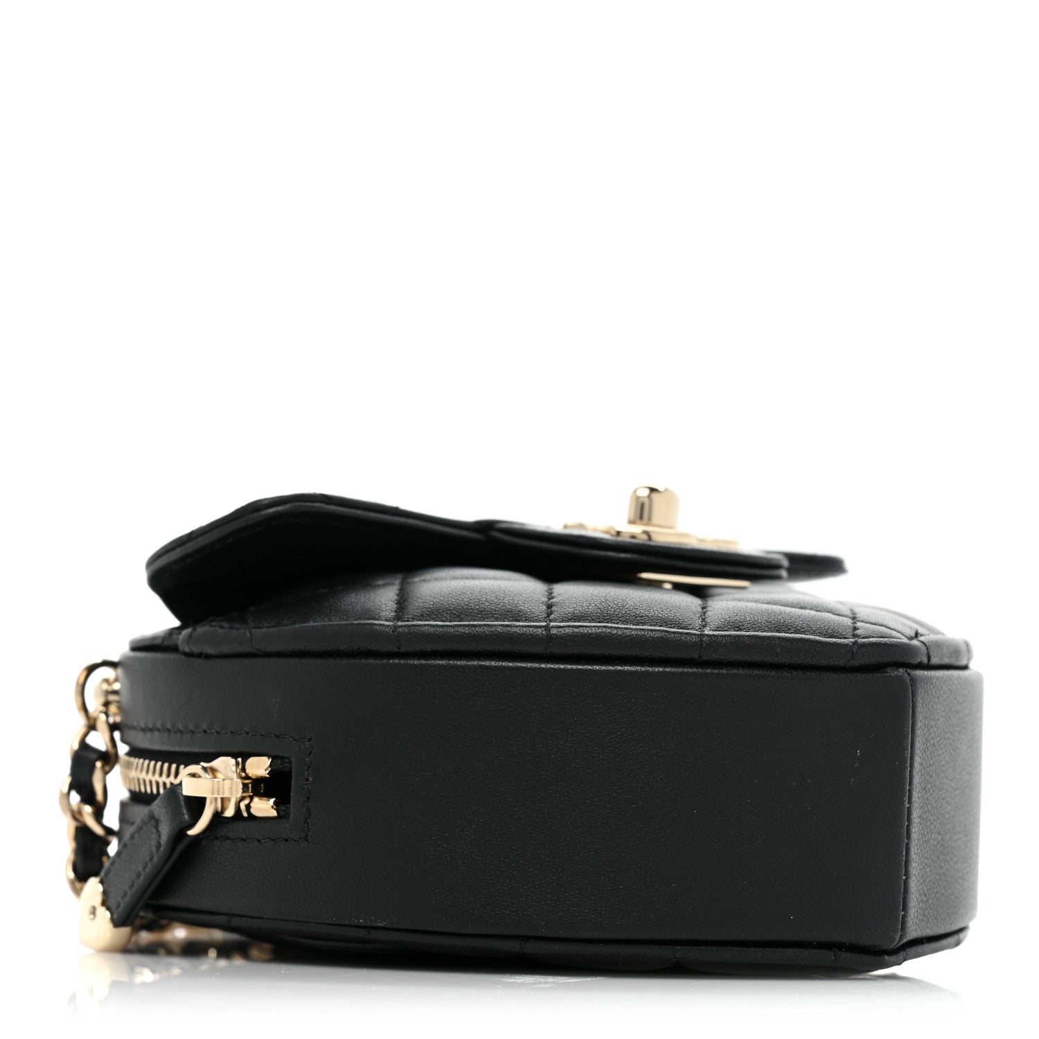 Chanel Lambskin Quilted CC In Love Heart Clutch With Chain Black 3 of 9