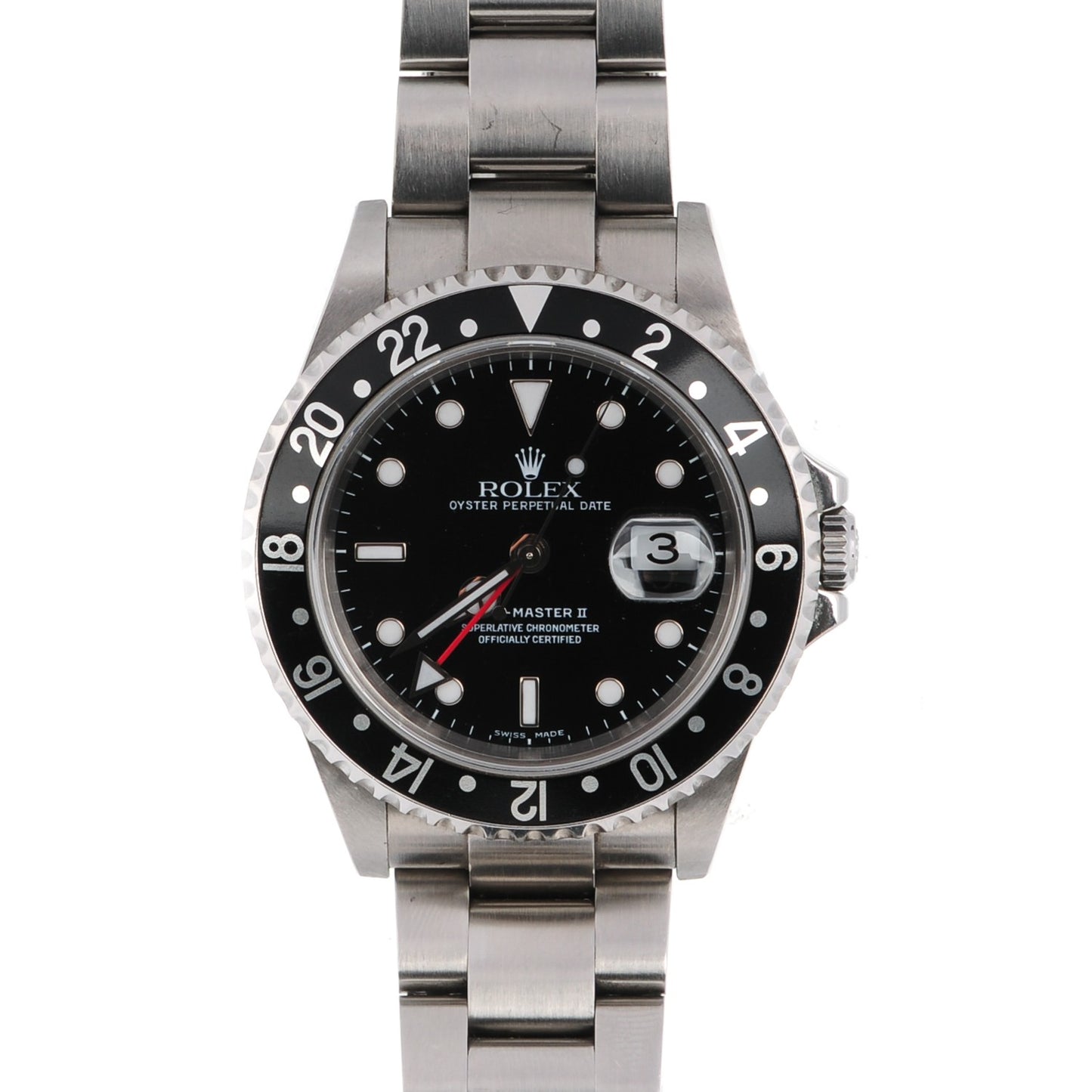 Stainless Steel 40mm Oyster Perpetual Date GMT Master II Watch Black 16710