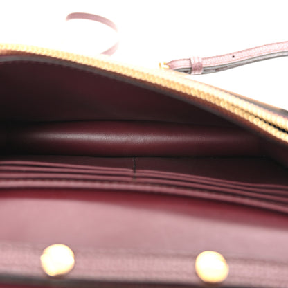 Burberry Grained Calfskin House Check Tartan Mix Hampshire Wallet On Chain Burgundy 5 of 9