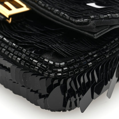 Fendi Sequin Paillettes Shiny Nappa Sex and the City Nano Baguette Belt Charm Black 8 of 8