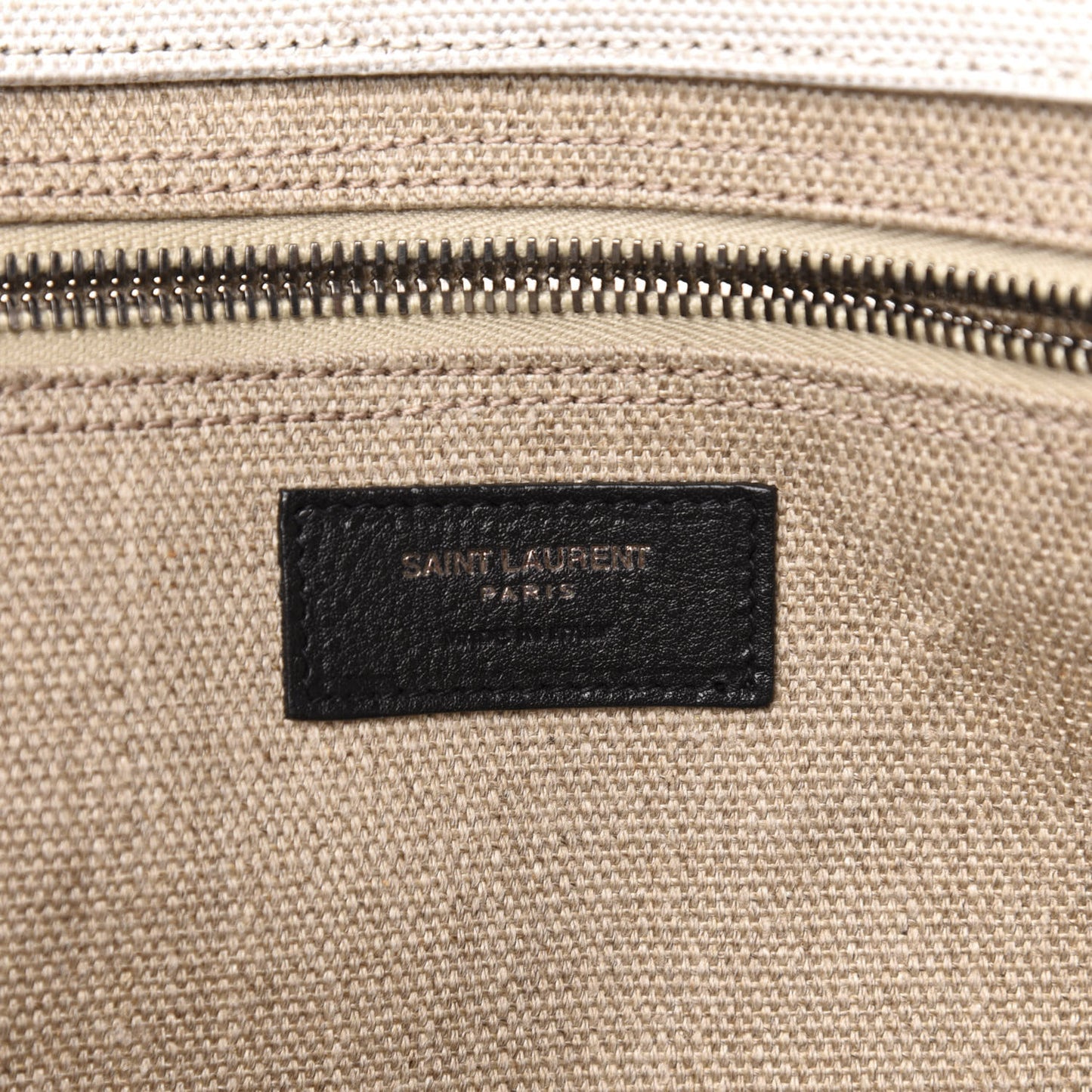 Linen Calfskin Rive Gauche Tote Optic White