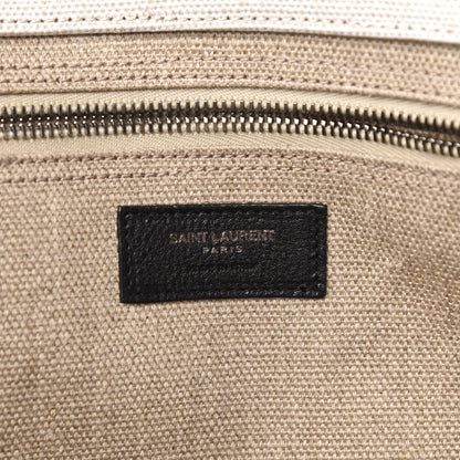 Saint Laurent Linen Calfskin Rive Gauche Tote Optic White 6 of 9