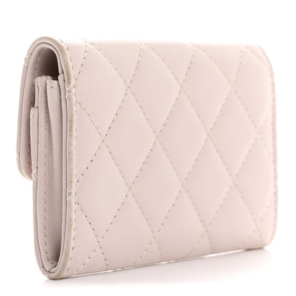 Chanel Lambskin Quilted Flap Card Holder Light Pink 3 of 14