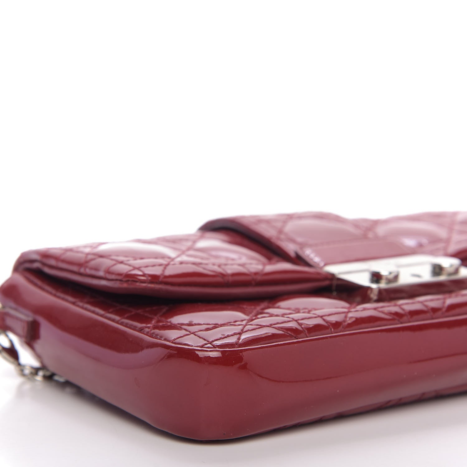 Christian Dior Patent Cannage New Lock Pouch Red 6 of 11