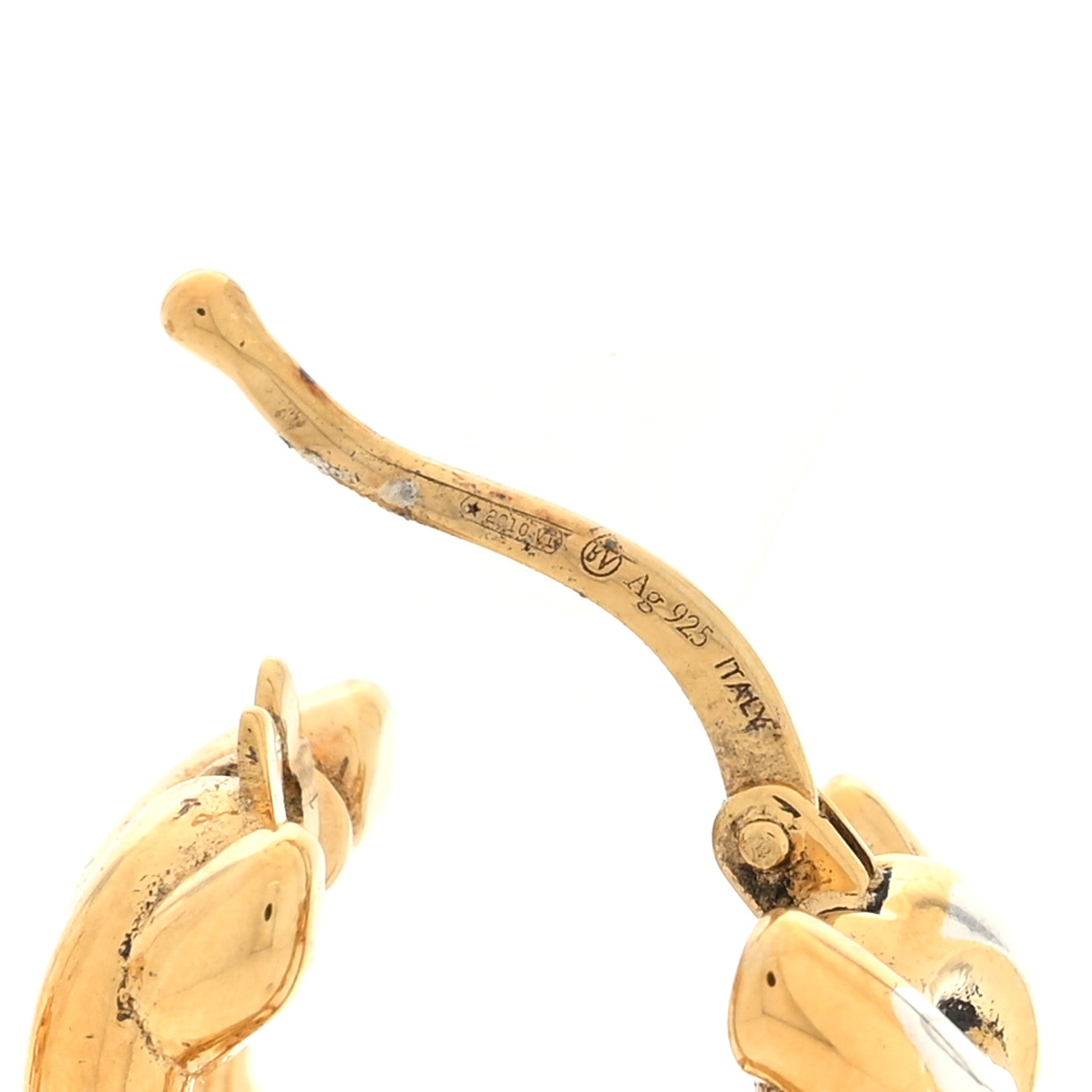 Bottega Veneta Sterling Silver Hoop Earrings Gold 4 of 4