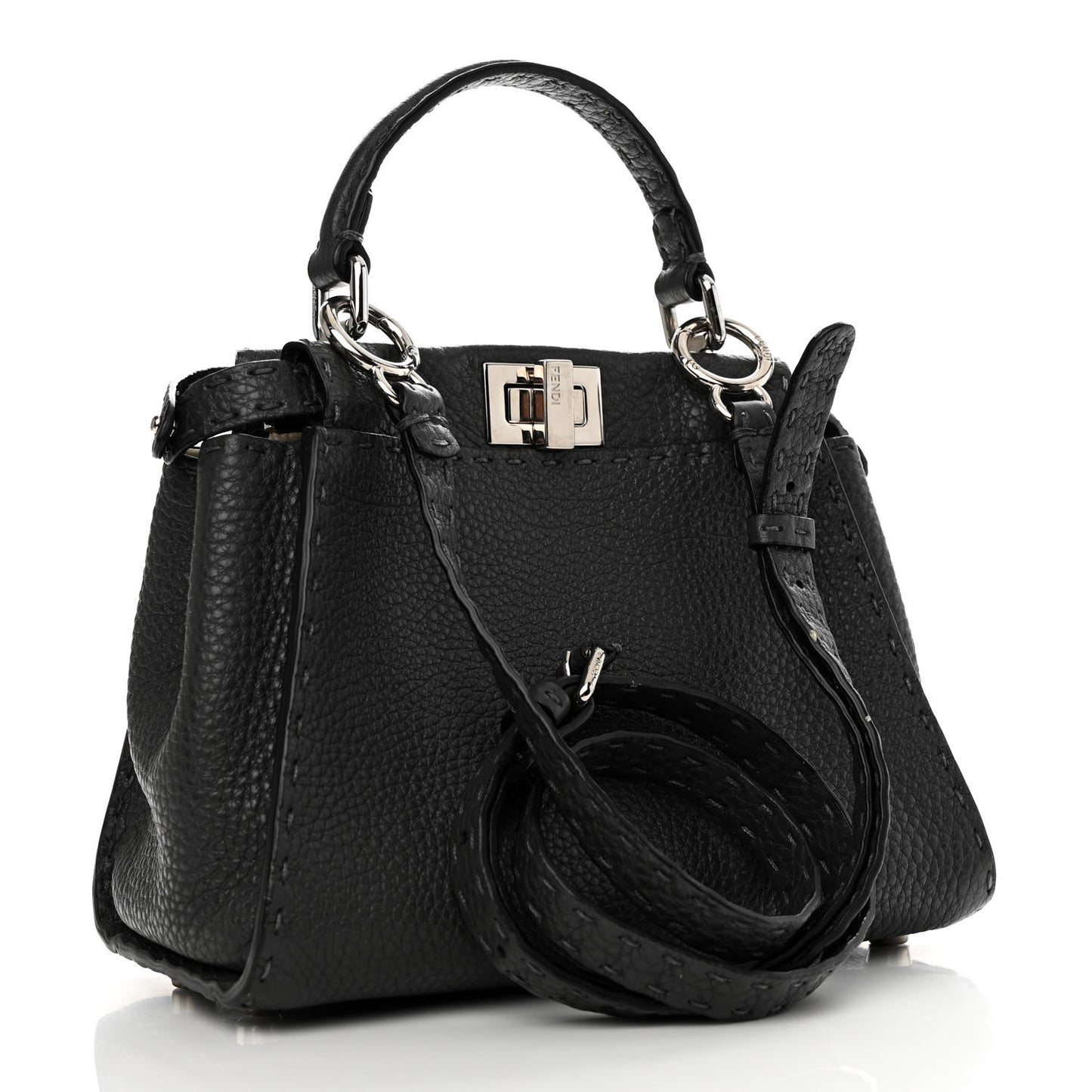Cuoio Romano Selleria Bi-Color Mini Peekaboo Iconic Satchel Asfalto Latte