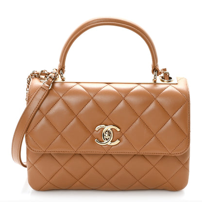 Chanel Lambskin Quilted Small Trendy CC Dual Handle Flap Bag Camel 1 of 11