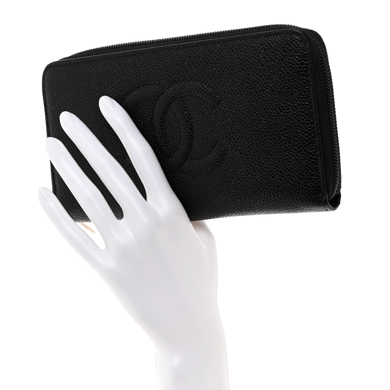Chanel Caviar Large Timeless CC Zip Around Wallet Black 2 of 10