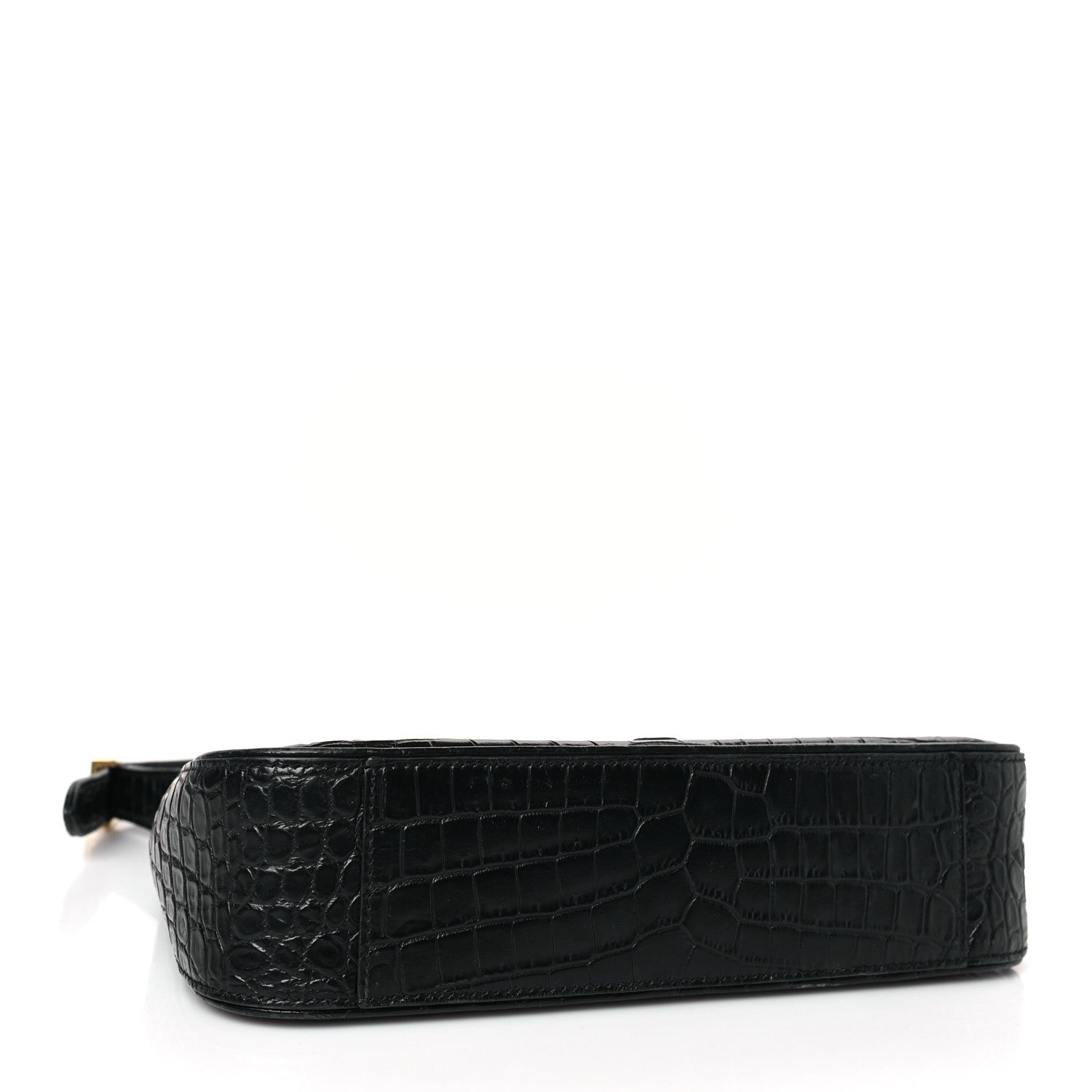 Saint Laurent Calfskin Crocodile Embossed LE 5 A 7 Hobo Black 4 of 10