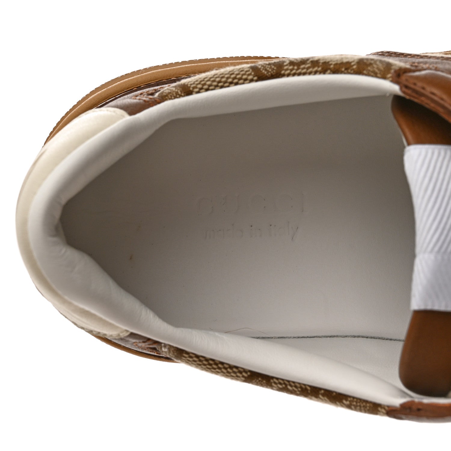 Gucci Calfskin GG Monogram Womens Platform 55mm Sneakers 37.5 Hezelnut Beige Ebony Mystic White 7 of 9