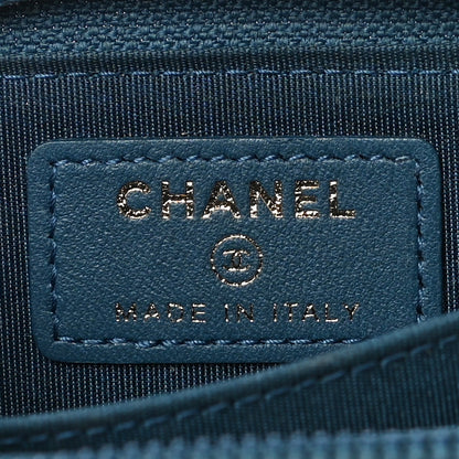 Chanel Caviar Quilted Boy Zip Around Coin Purse Wallet Dark Blue 6 of 17