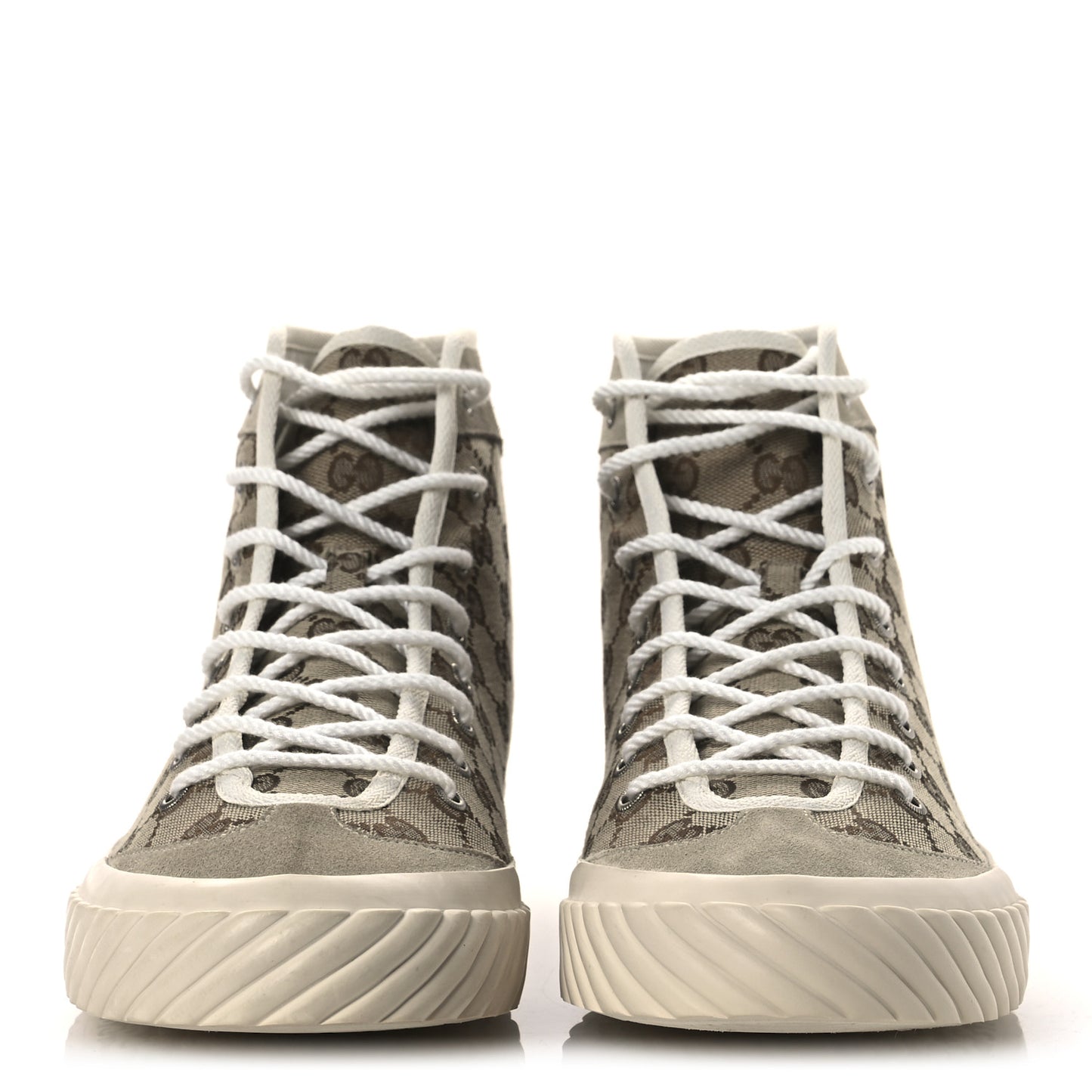 Monogram Suede Mens Tortuga High Top Sneakers 11 Beige Ebony Oatmeal Mystic White