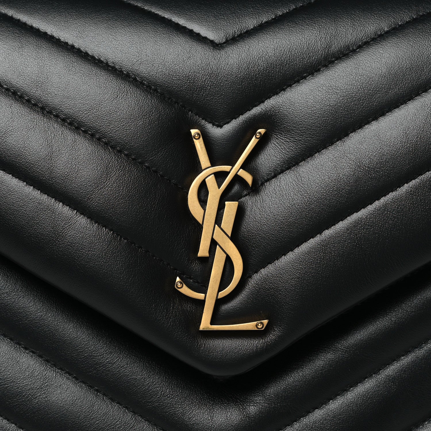 Saint Laurent Calfskin Y Quilted Monogram Medium Loulou Chain Satchel Black 8 of 10