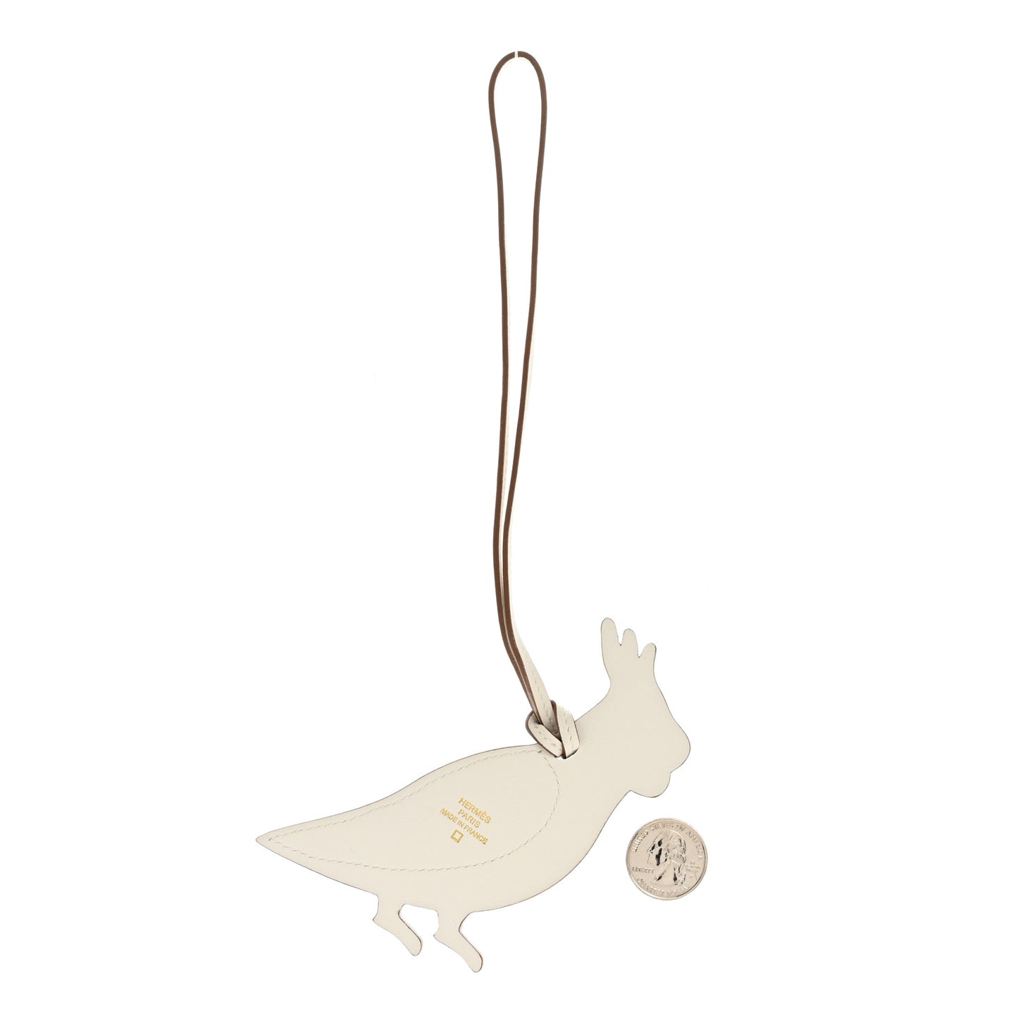 Swift Epsom Chevre Matte Alligator Touch Parrot Bag Charm Gris Pale Lime
