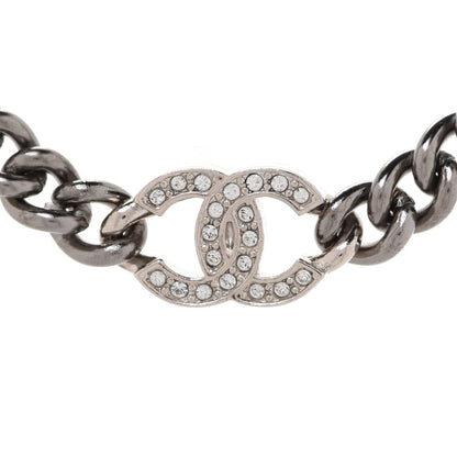 Chanel Ruthenium Crystal Chain CC Lucky Charms Choker Silver 4 of 6