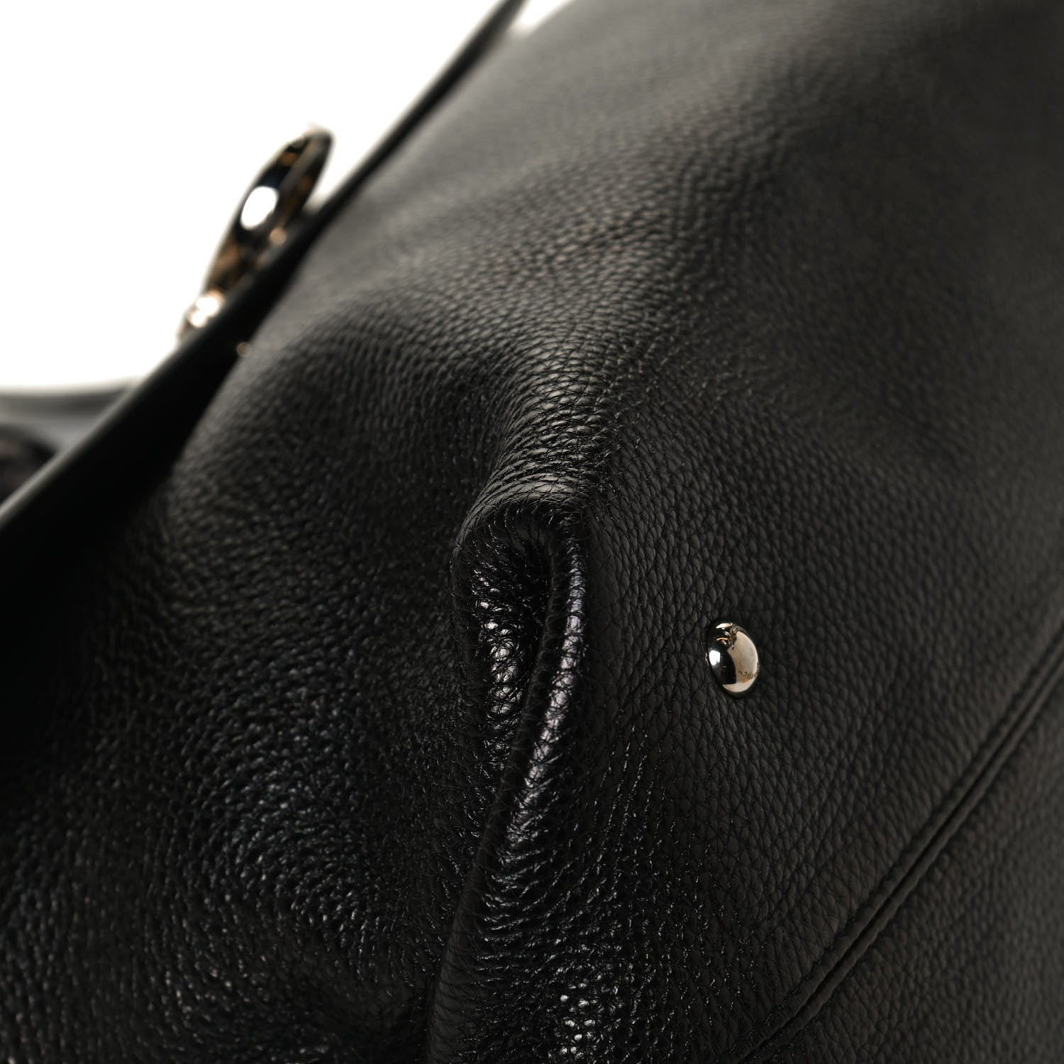 Salvatore Ferragamo Calfskin Sofia Gancini Satchel Black 12 of 12