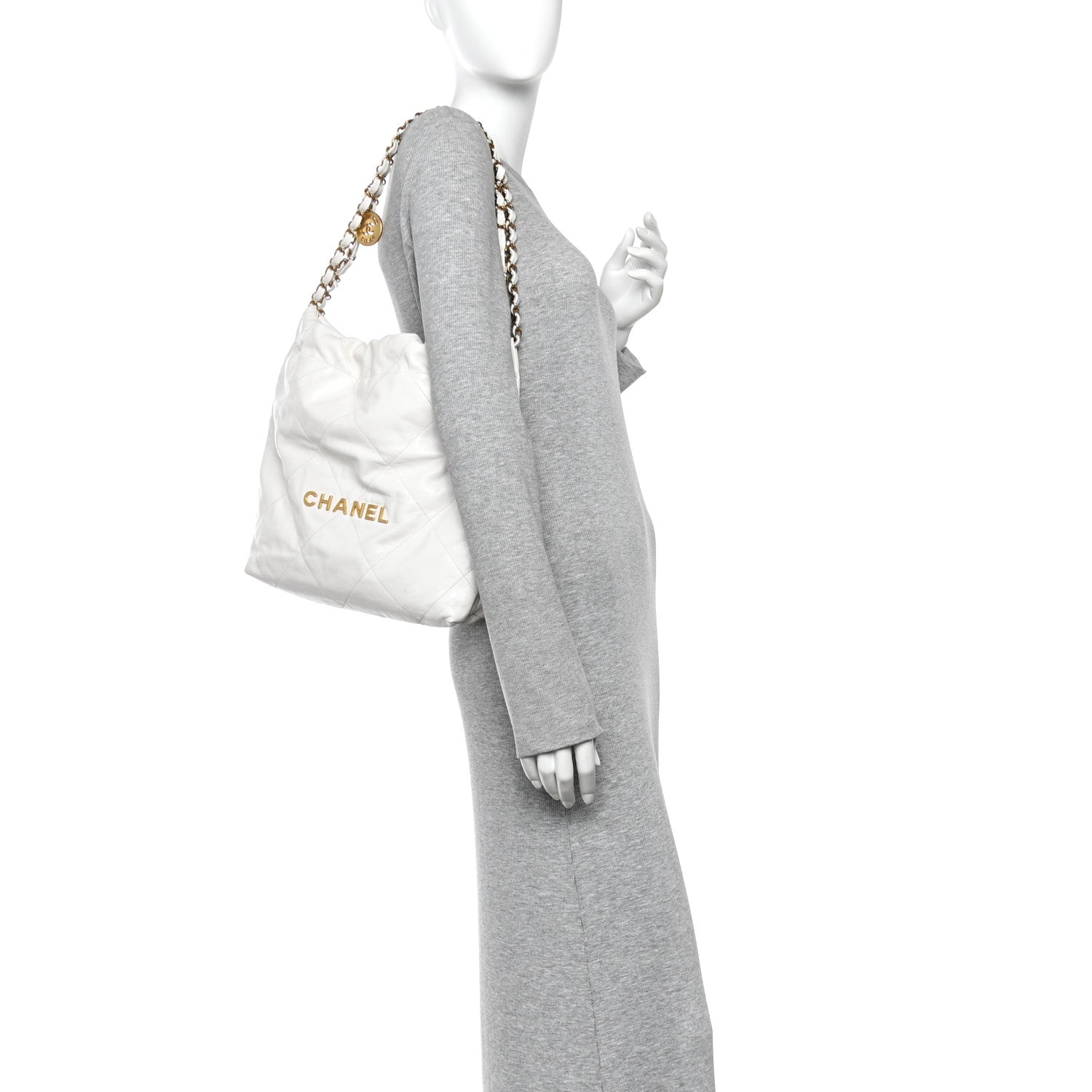 Chanel Shiny Calfskin Quilted Small Chanel 22 White 2 of 11