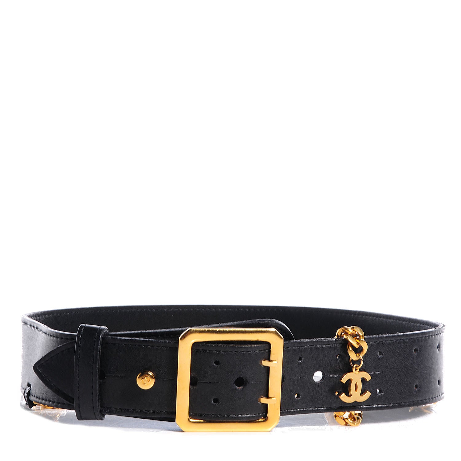 Chanel Leather Chain CC Belt 70 28 Black 1 of 7