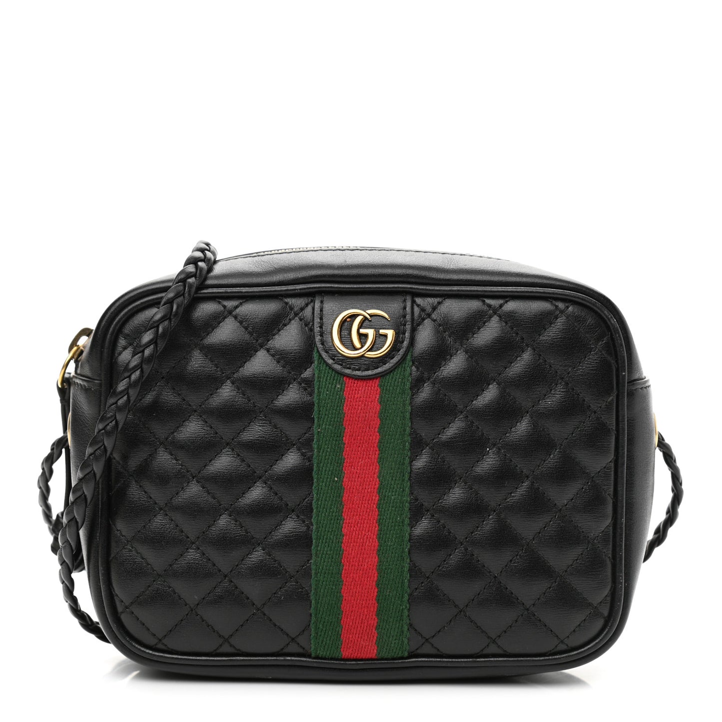 Calfskin Trapuntata Web Mini GG Shoulder Bag Black