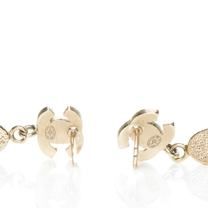 Chanel Crystal CC Drop Earrings Gold 4 of 4
