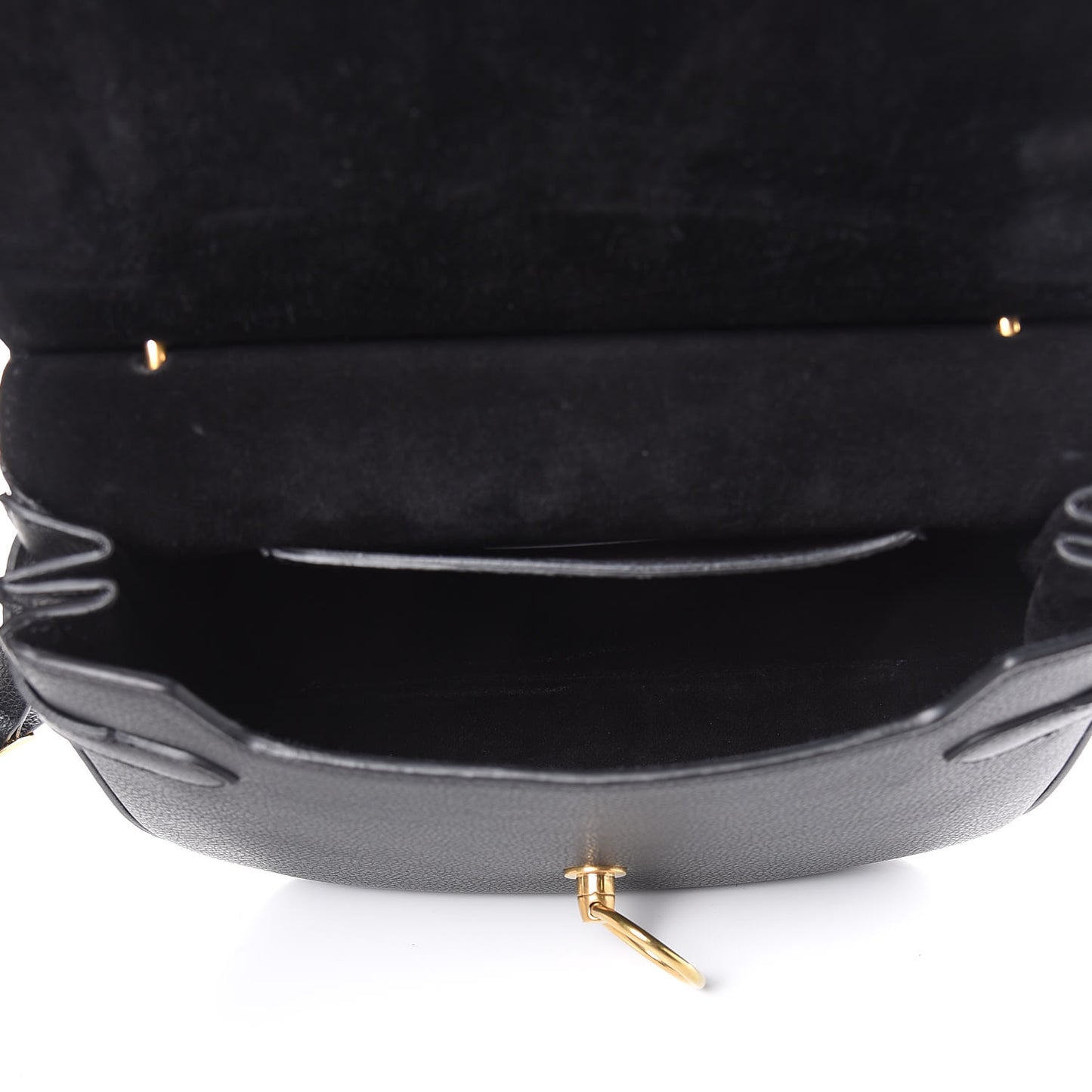 Small Classic Grain Calfskin Amberley Satchel Black