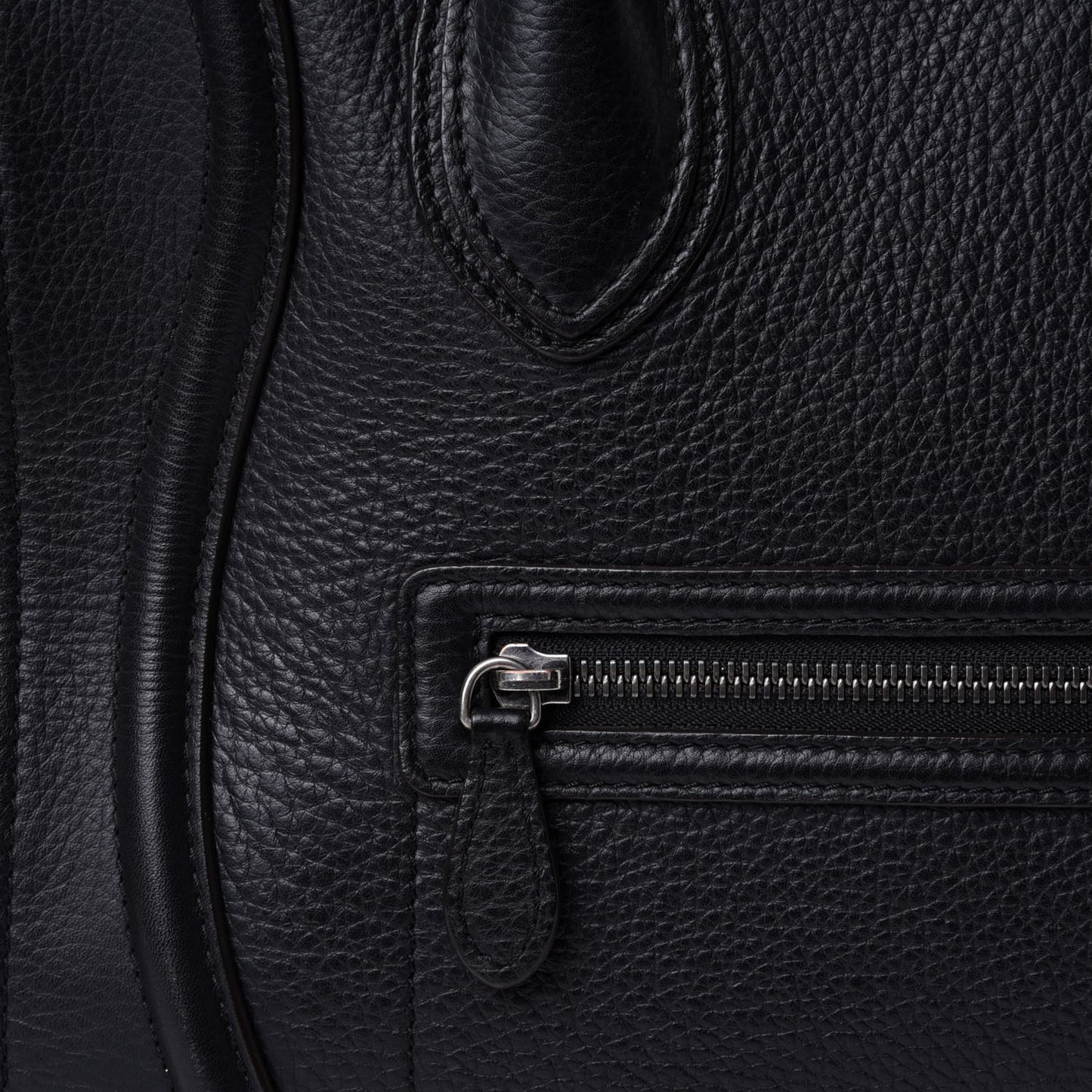 Drummed Calfskin Mini Luggage Black