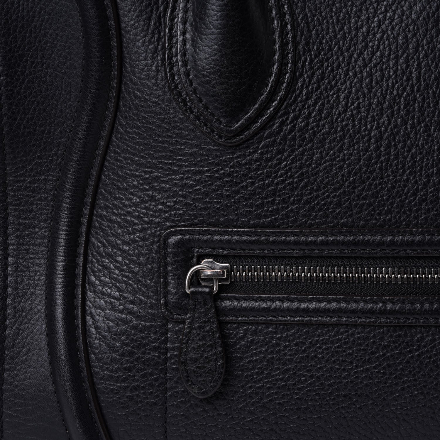 Celine Drummed Calfskin Mini Luggage Black 10 of 10