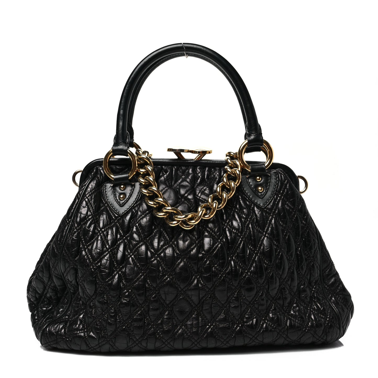 Calfskin Quilted Stam Black