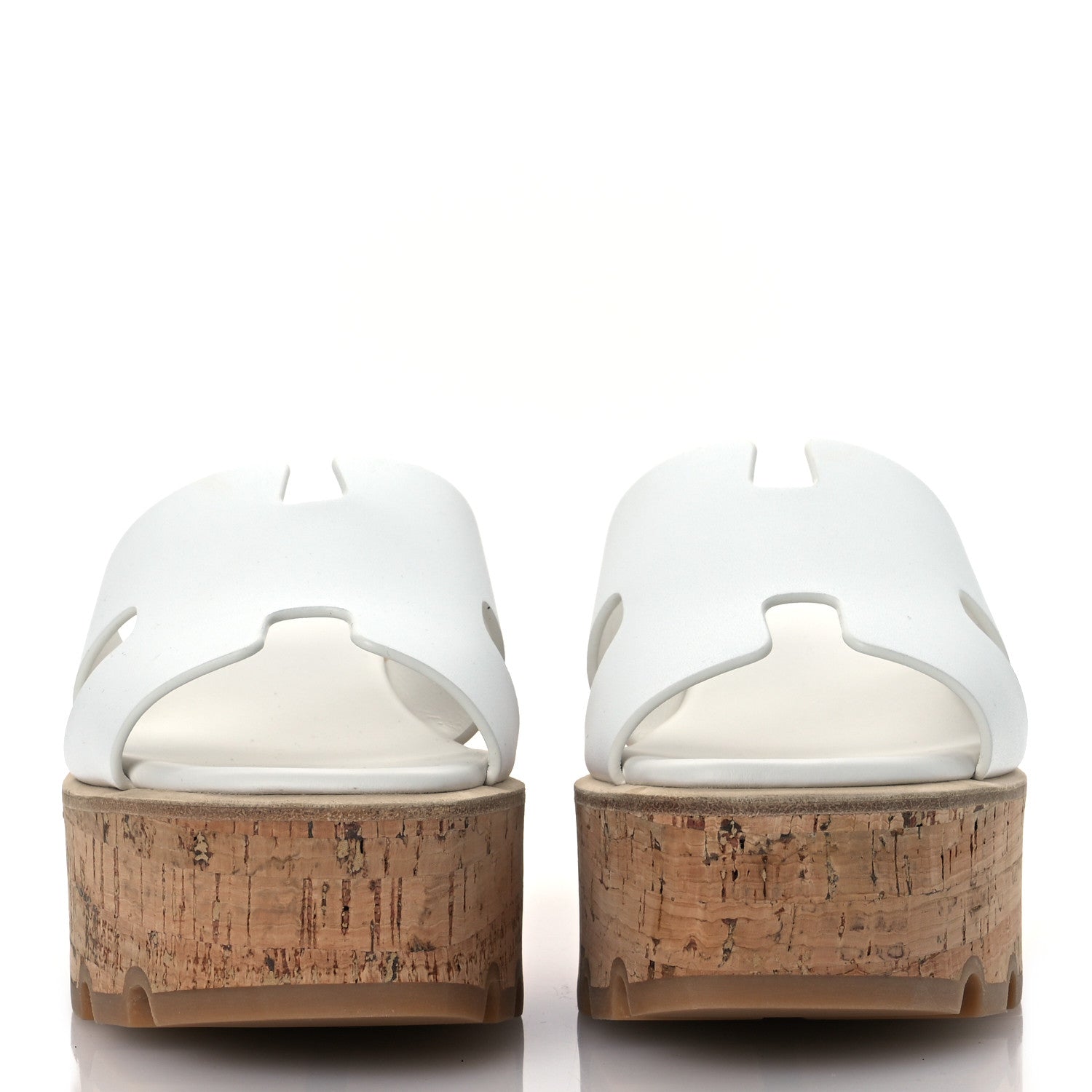 Hermes Calfskin Cork Eze 30 Sandals 36 White 3 of 10