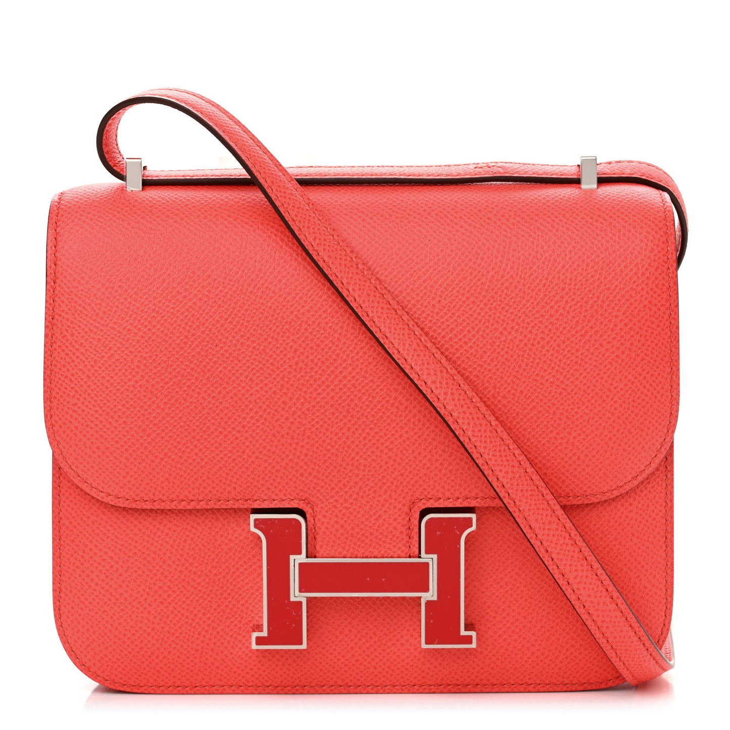 Epsom Enamel Constance 18 Rose Texas Rouge De Coeur