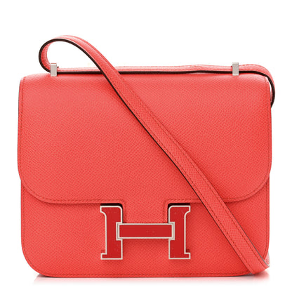 Hermes Epsom Enamel Constance 18 Rose Texas Rouge De Coeur 1 of 12