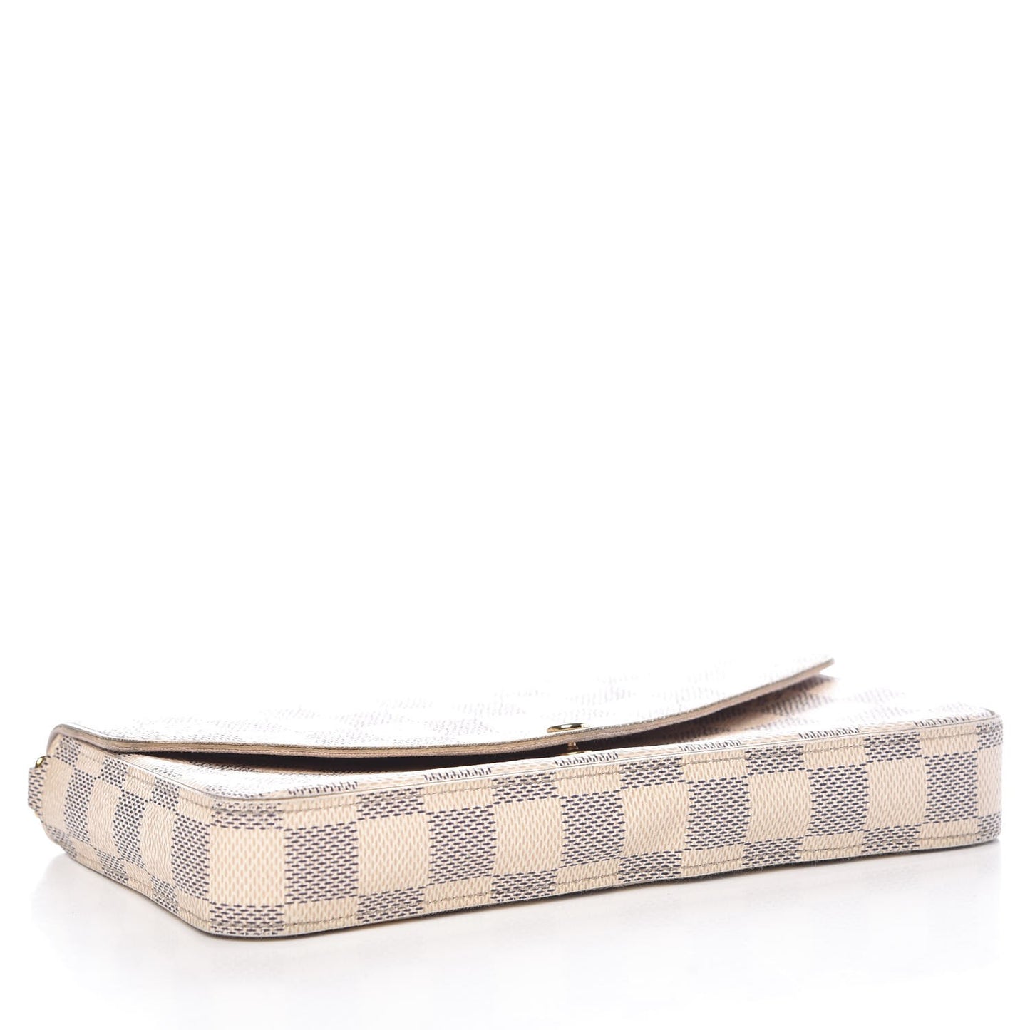Damier Azur Pochette Felicie Chain Wallet Rose Ballerine