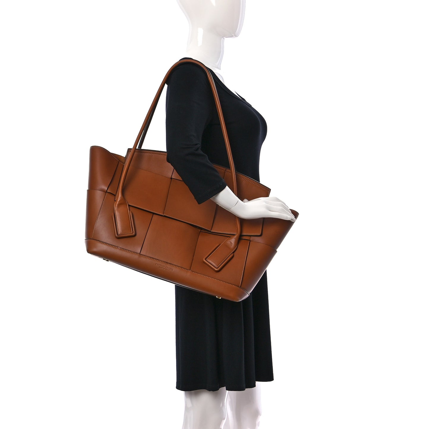 French Calfskin Maxi Intrecciato Large Arco Wood