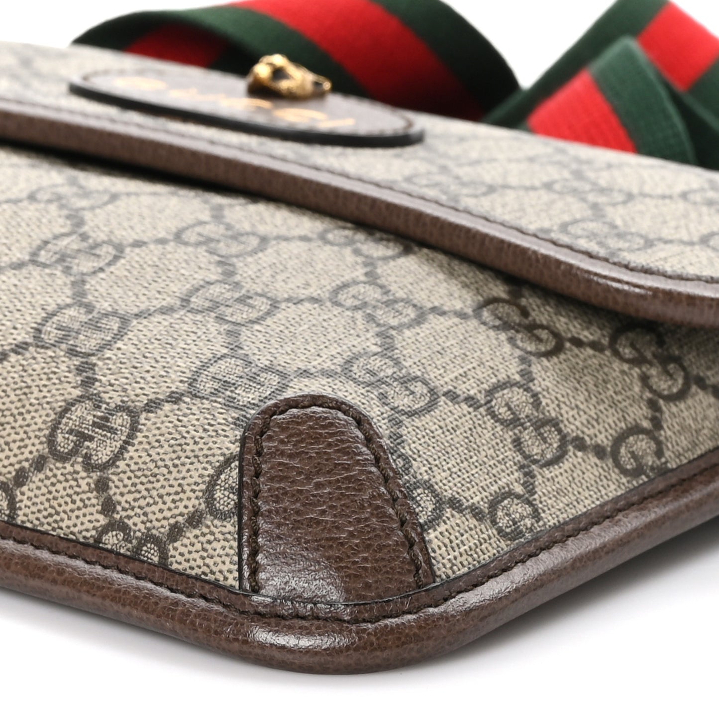 GG Supreme Monogram Neo Vintage Web Belt Bag Brown