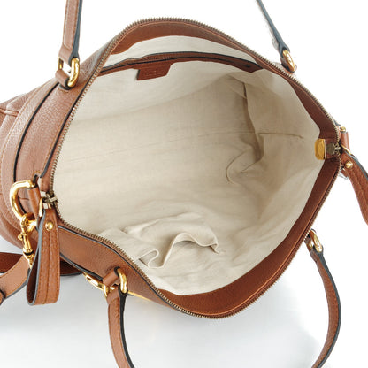 Gucci Pebbled Calfskin Ride Medium Top Handle Bag Brown 5 of 8