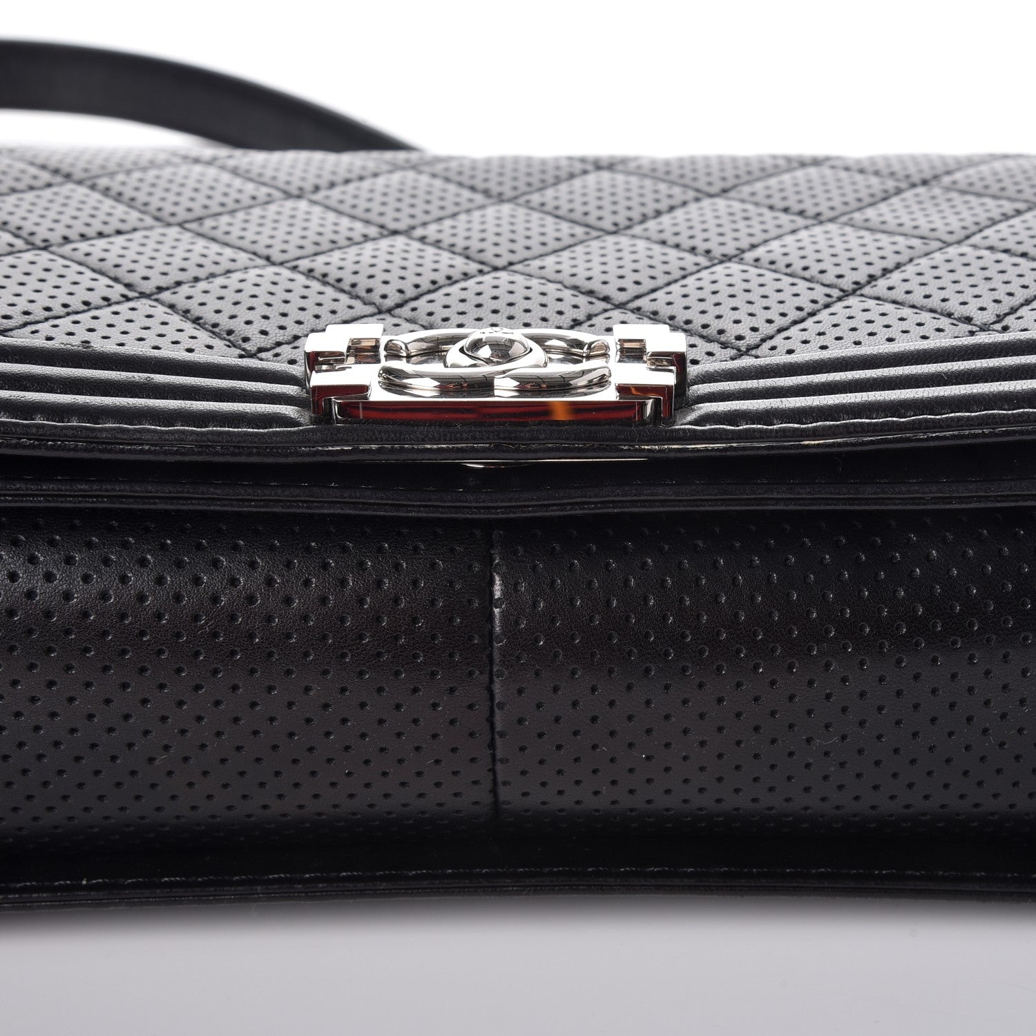 Chanel Perforated Lambskin Quilted New Medium Boy Flap Black 9 of 10