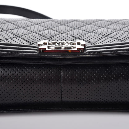 Chanel Perforated Lambskin Quilted New Medium Boy Flap Black 9 of 10