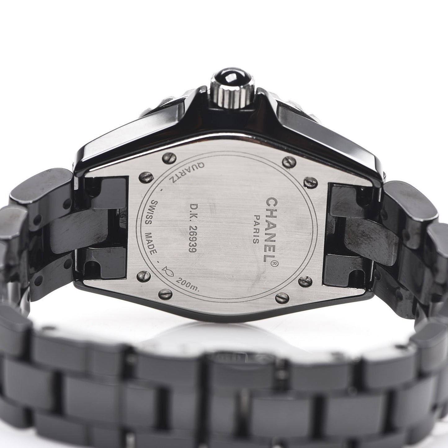 Stainless Steel Ceramic Diamond Pave Bezel 33mm J12 Quartz Watch Black