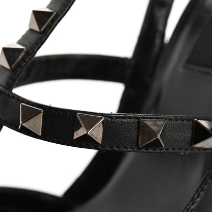 Valentino Garavani Calf Hair Rockstud Ankle Strap Pumps 38.5 Black 12 of 14