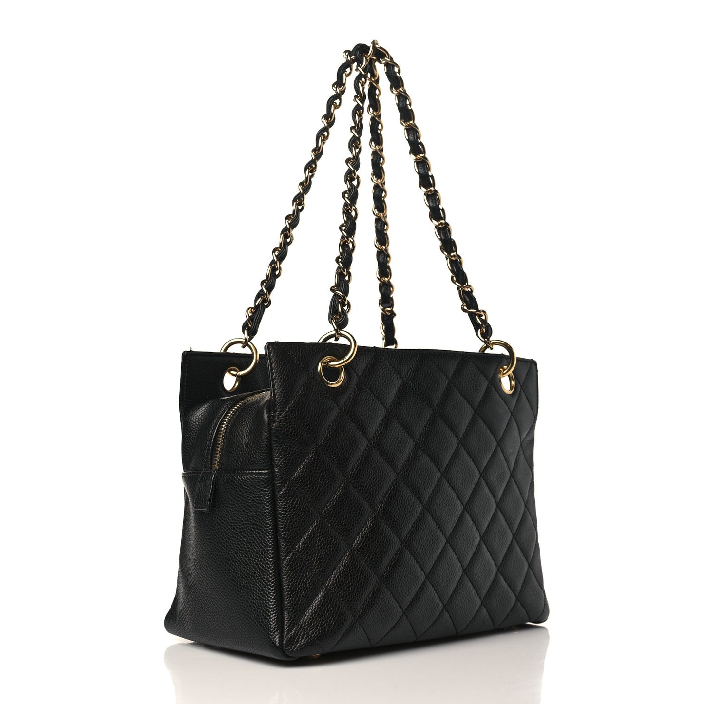 Caviar Quilted Petit Timeless Tote PTT Black
